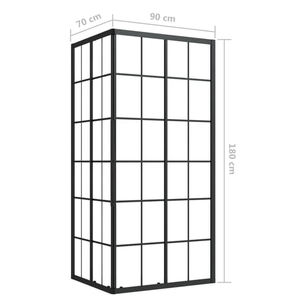 vidaXL Duschvägg ESG 90x70x180 cm Transparent