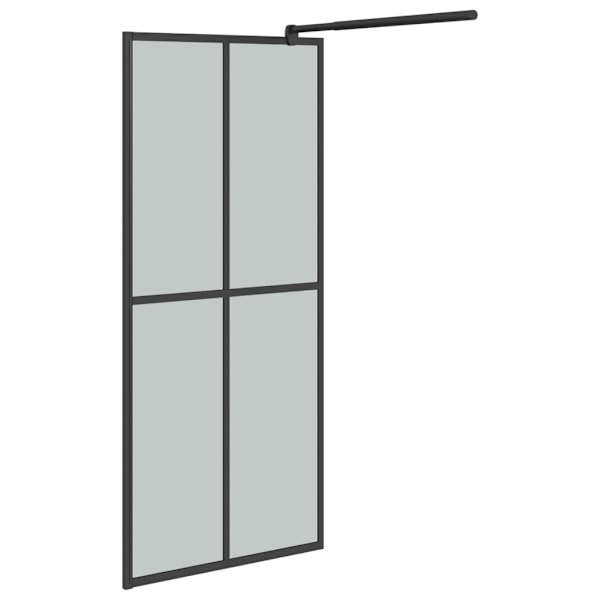 vidaXL Duschvägg 80x195 cm mörkt härdat glas Svart