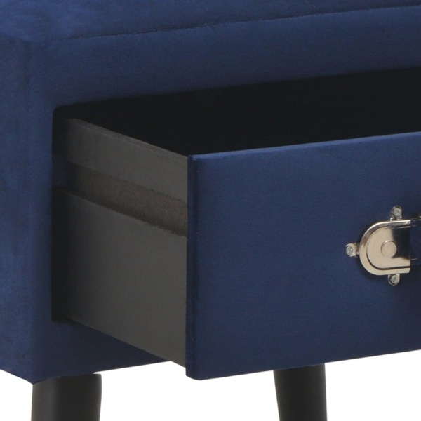 vidaXL Sängbord 2 st blå 40x35x40 cm sammet Blå