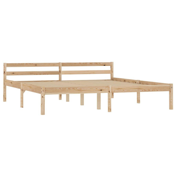 vidaXL Sängram massiv furu 160x200 cm Brun