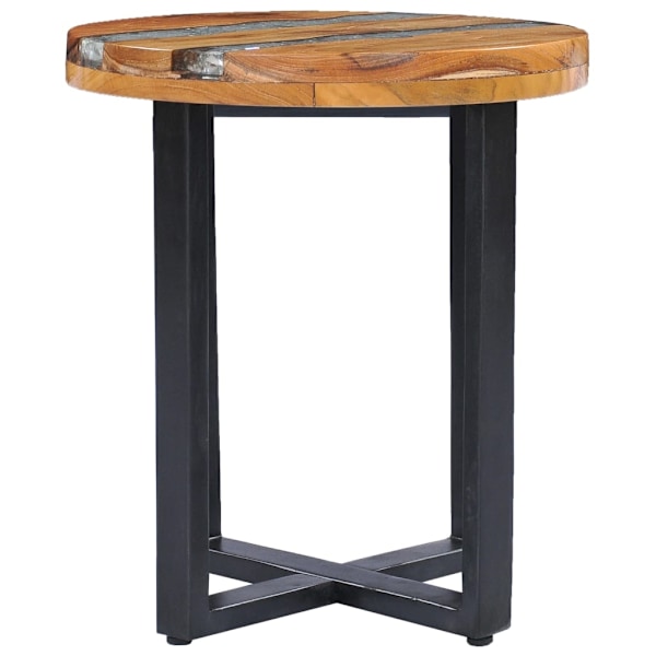 vidaXL Soffbord 40x45 cm massiv teak och polyresin multifärg