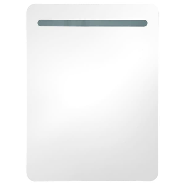 vidaXL Badrumsspegel med skåp LED grå 60x11x80 cm grå