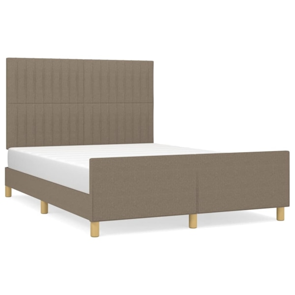 vidaXL Sängram utan madrass taupe 140x190 cm tyg Taupe