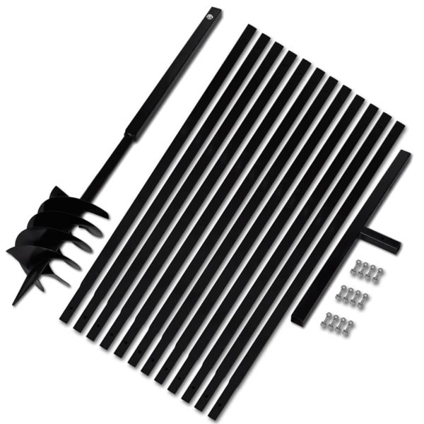 vidaXL Jordborr 180 mm Stål inkl. förlängningsrör 13 meter Vit