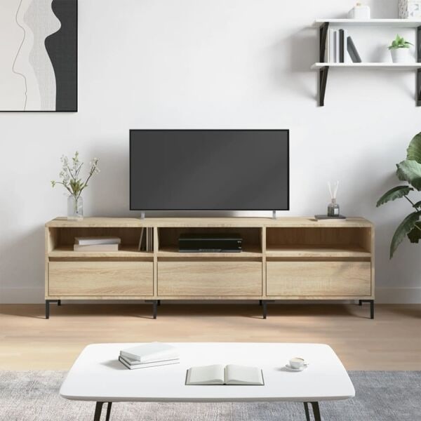 vidaXL Tv-bänk sonoma-ek 150x30x44,5 cm konstruerat trä Brun