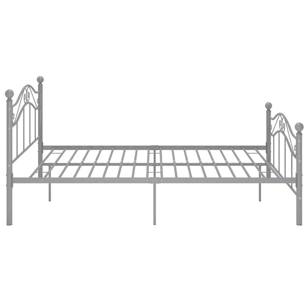 vidaXL Sängram grå metall 120x200 cm grå