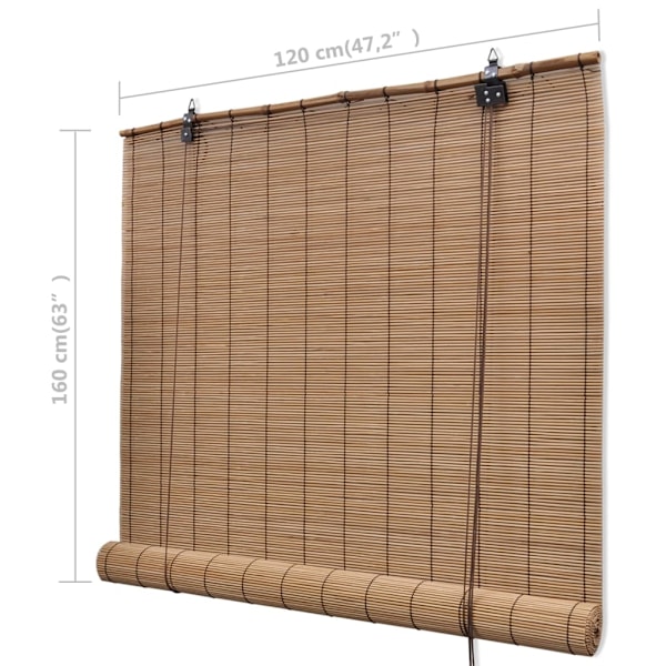 vidaXL Brun Bambu Rullgardin 120 x 160 cm Brun