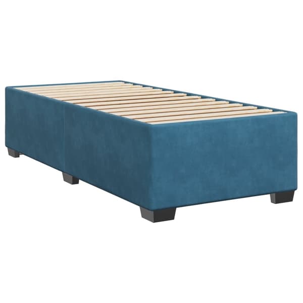 vidaXL Ramsäng med madrass blå 100x200 cm sammet Blå