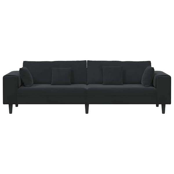 vidaXL Soffa Svart 250 x 77 x 76 cm Sammet art