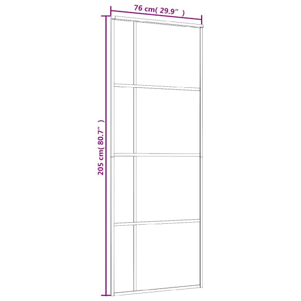 vidaXL Skjutdörr frostat ESG-glas och aluminium 76x205 cm vit Vit