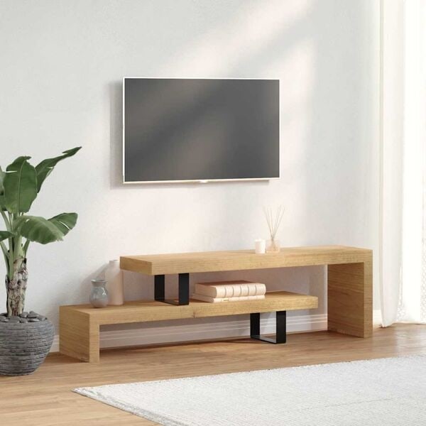 vidaXL TV-bänk massivt mangoträ Brun