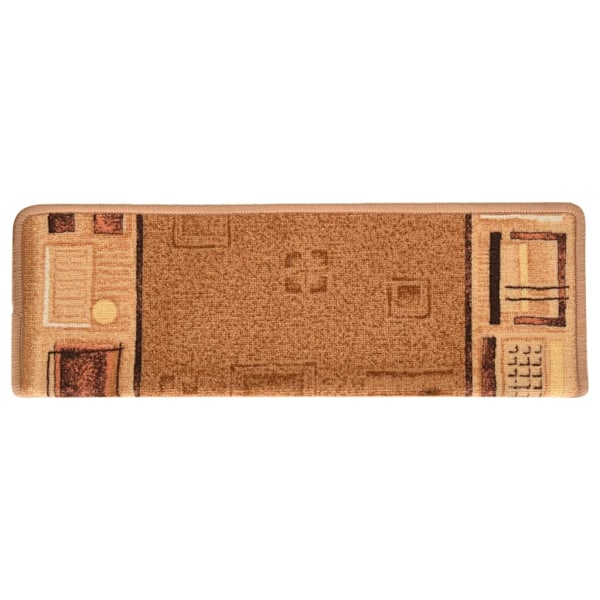 vidaXL Trappstegsmattor självhäftande 10 st 65x21x4 cm beige Beige