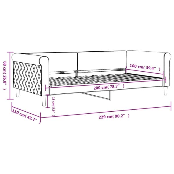 vidaXL Dagbädd blå 100x200 cm sammet Blå