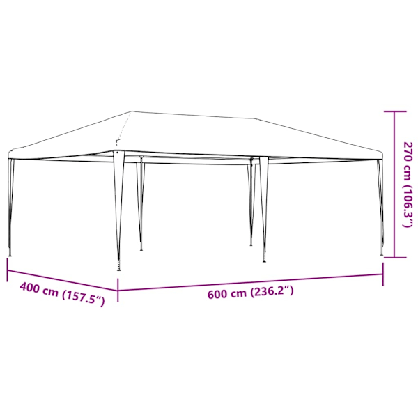 vidaXL Professionellt partytält 4x6 m grön 90 g/m² Grön