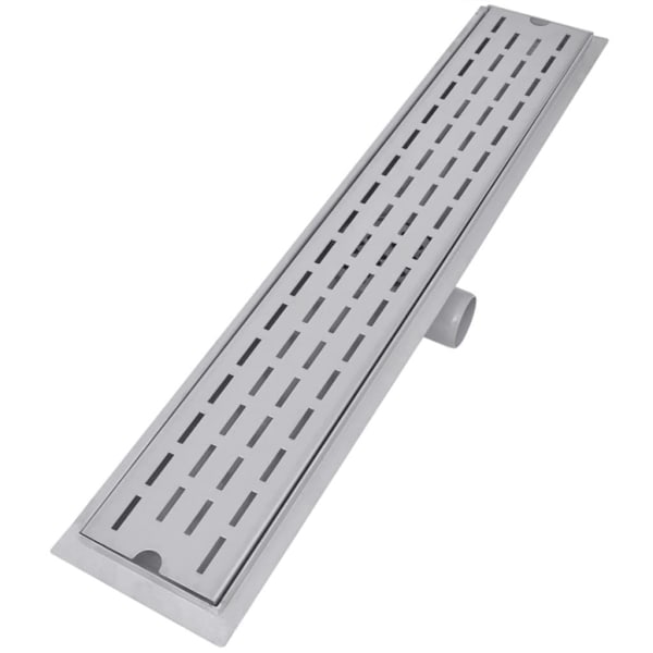 vidaXL Avlång golvbrunn 2 st rak rostfritt stål 730x140 mm