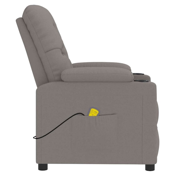 vidaXL Massagefåtölj taupe tyg Taupe
