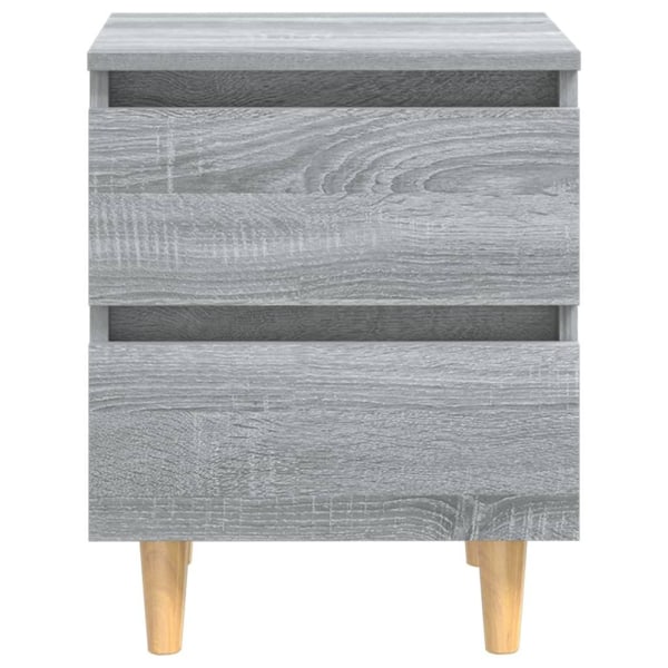 vidaXL Sängbord med massiva furuben 2 st grå sonoma 40x35x50 cm grå