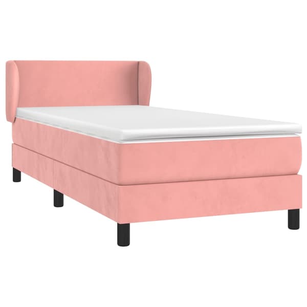 vidaXL Ramsäng med madrass rosa 90x200 cm sammet Rosa
