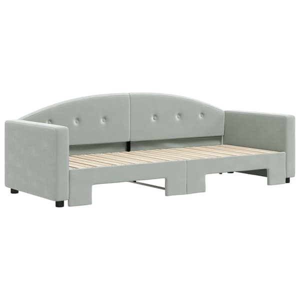 vidaXL Dagbädd utdragbar ljusgrå 80x200 cm sammet Grå
