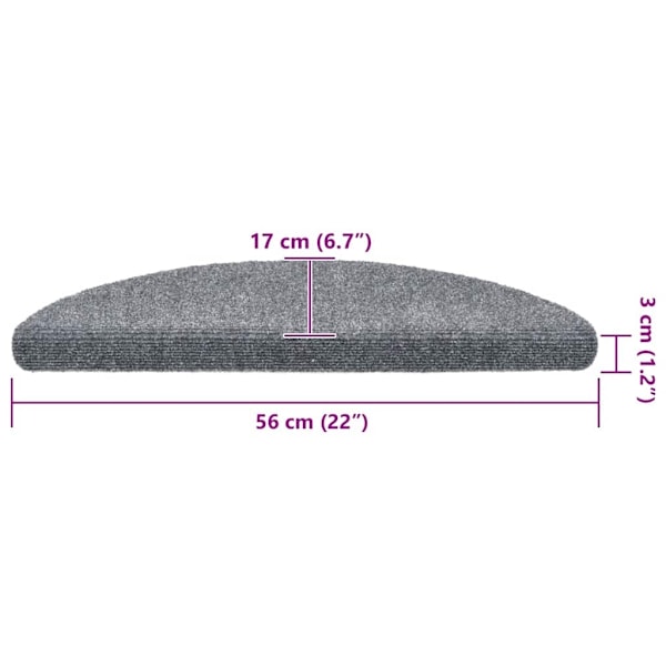 vidaXL Trappstegsmattor självhäftande 5 st ljusgrå 56x17x3 cm brodyr grå
