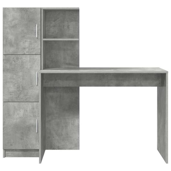 vidaXL Skrivbord 2 pcs Betonggrå Grå