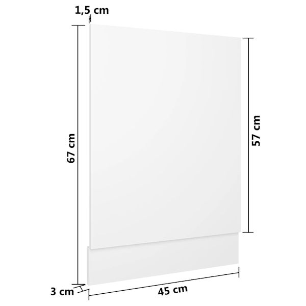 vidaXL Front för diskmaskin “Lyon” vit 45x3x67 cm konstruerat trä Vit