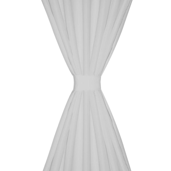 vidaXL 2-pack gardiner med öglor i vit microsatin 140 x 175 cm Vit ab61 |  Vit | 580 | Fyndiq