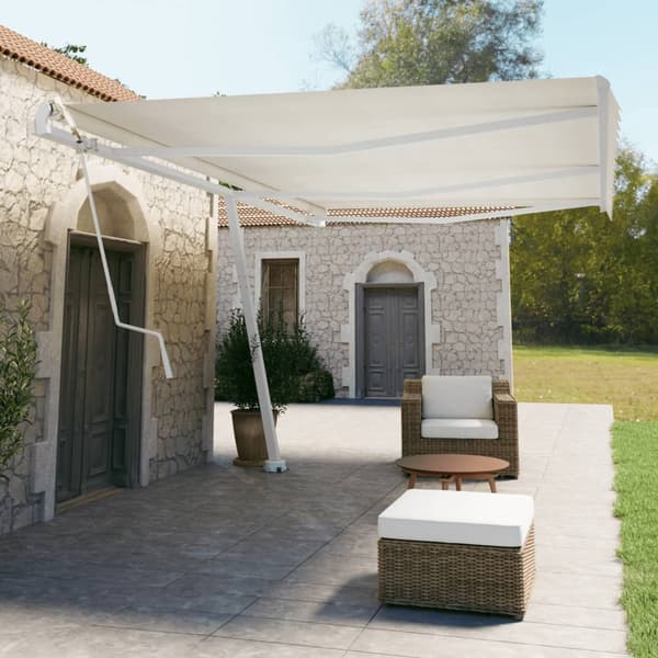 vidaXL Markisstolpar set vit 600x245 cm järn White