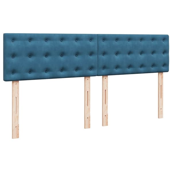 vidaXL Ramsäng med madrass blå 200x200 cm sammet Blå