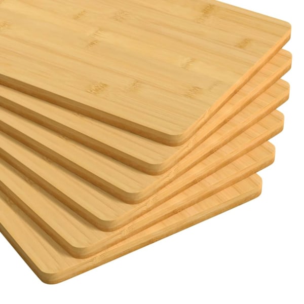 vidaXL Frukosttallrikar 6 st 22x14x0,8 cm bambu Brun