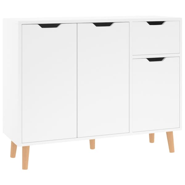vidaXL Skänk vit högglans 90x30x72 cm konstruerat trä Vit