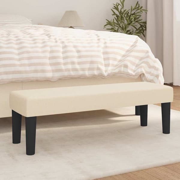 vidaXL bänk Kräm 100 x 30 x 30 cm tyg Kräm