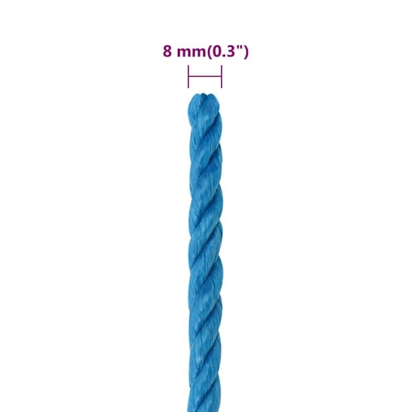 vidaXL Rep blå 8 mm 25 m polypropylen