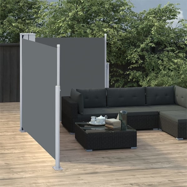 vidaXL Infällbar sidomarkis antracit 100x600 cm Antracit