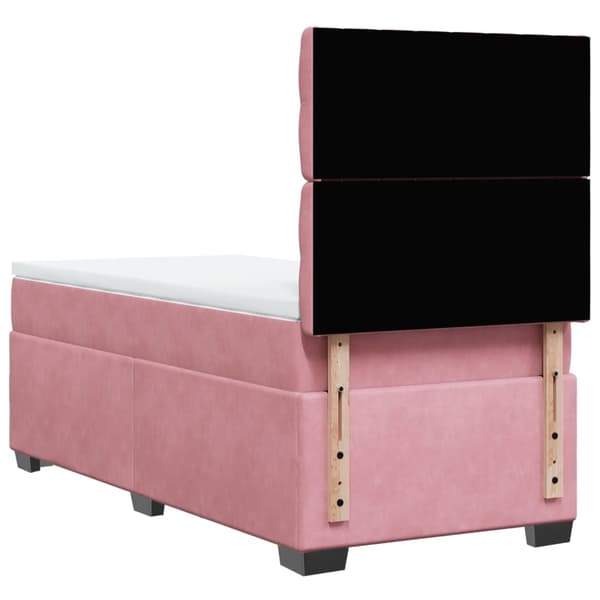 vidaXL Ramsäng med madrass rosa 100x200 cm sammet Rosa