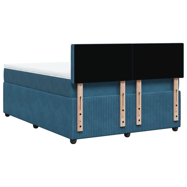 vidaXL Ramsäng med madrass blå 160x200 cm sammet Blå