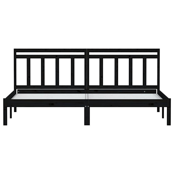vidaXL Sängram svart massiv furu 160x200 cm Svart