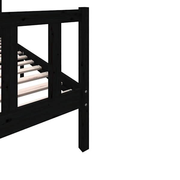 vidaXL Sängram svart massiv furu 100x200 cm enkelsäng Svart