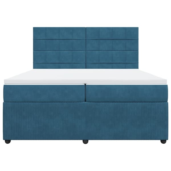 vidaXL Ramsäng med madrass blå 200x200 cm sammet Blå