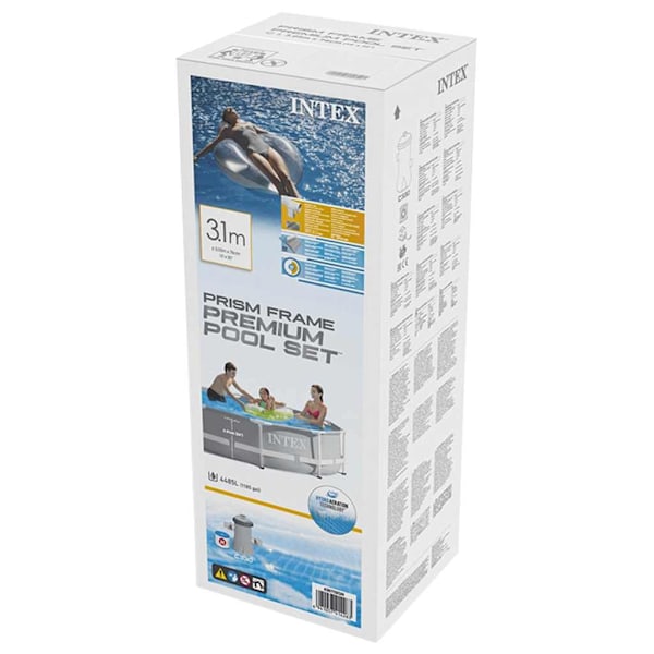 INTEX Prism Frame Premium-poolset 305x76 cm Grå