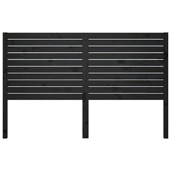 vidaXL Sänggavel svart 186x4x100 cm massiv furu Svart