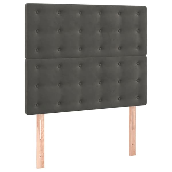 vidaXL Ramsäng med madrass mörkgrå 80x200 cm sammet Grå