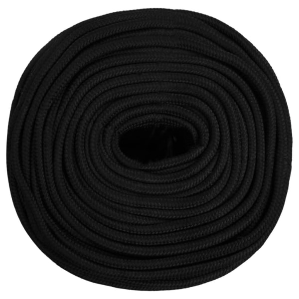 vidaXL Rep svart 6 mm 25 m polyester Svart