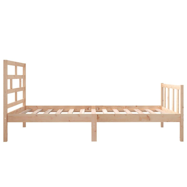 vidaXL Sängram massivt trä 75x190 cm Brun