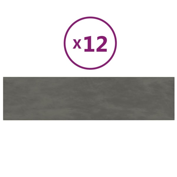 vidaXL Väggpaneler 12 st mörkgrå 60x15 cm sammet 1,08 m² Grå