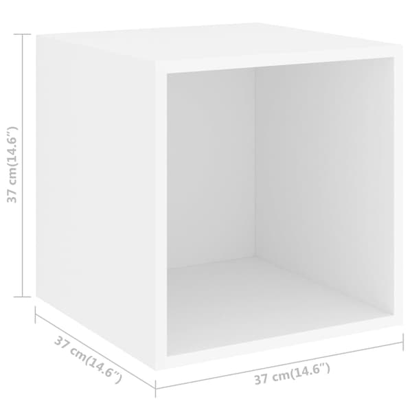 vidaXL Väggskåp 4 st vit 37x37x37 cm konstruerat trä Vit