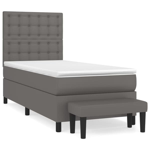 vidaXL Ramsäng med madrass grå 100x200 cm konstläder Grå