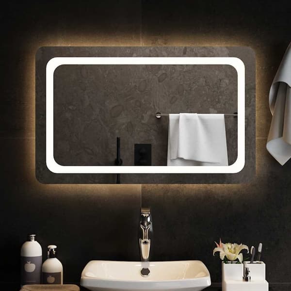 vidaXL Badrumsspegel LED 80x50 cm Transparent
