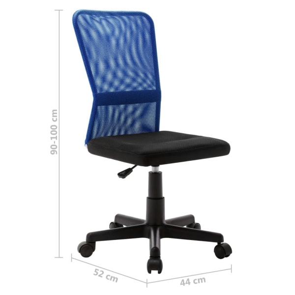 vidaXL Kontorsstol svart och blå 44x52x100 cm nättyg Blå
