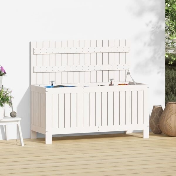 vidaXL Dynbox vit 108x42,5x54 cm massiv furu Vit